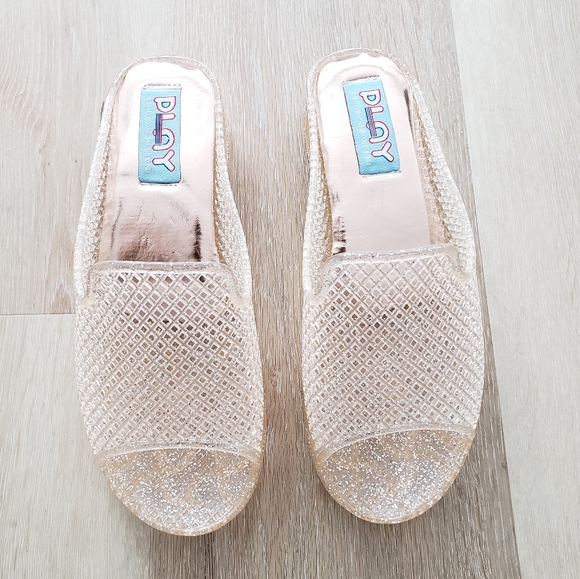 NWOT JEFFREY CAMPBELL PLAY Wedge Jelly Sandals - Picture 4 of 8